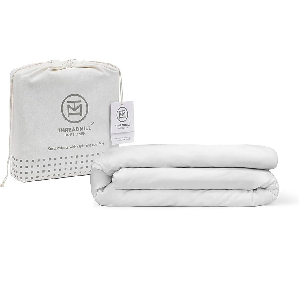 Threadmill White Cotton Duvet Cover King size